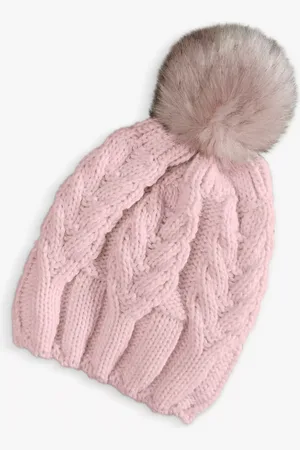 HotSquash Wool Blend Pom Pom Beanie Hat