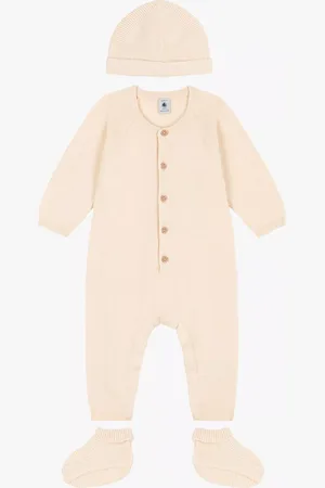 Petit Bateau Baby Cotton Knit Jumpsuit, Hat & Socks Gift Set