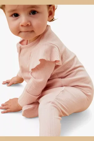 Mori Baby Ribbed Frill Sleepsuit