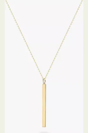 IBB Personalised Long Vertical Bar Pendant Necklace