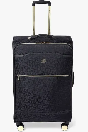 Dune Oriel 4-Wheel 78cm Monogram Print Large Suitcase, Black