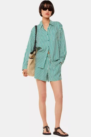 Whistles Seaside Stripe Linen Blend Shorts