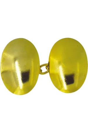 Vintage Fine Jewellery Pre-Loved 18ct Oval Domed Cufflinks, Dated Chester 1918