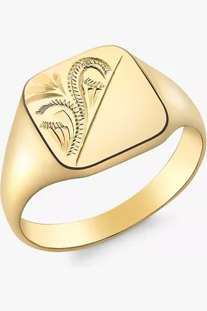 IBB Personalised 9ct Unisex Half Square Signet Ring