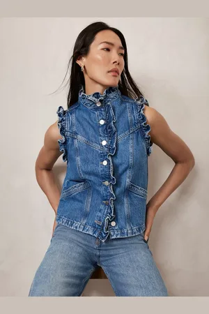mint&berry Denim Ruffle Gilet