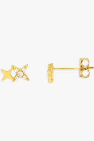 ESTELLA BARTLETT Duo Star Cubic Zirconia Stud Earrings
