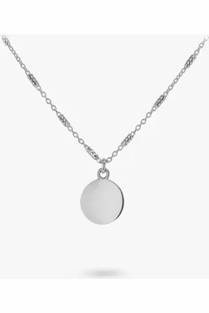 IBB Personalised Sterling Disc Bar Chain Pendant Necklace