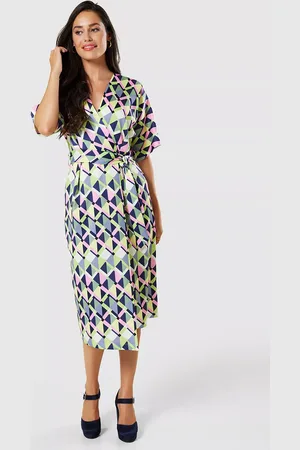 Closet Geometric Kimono Wrap Dress
