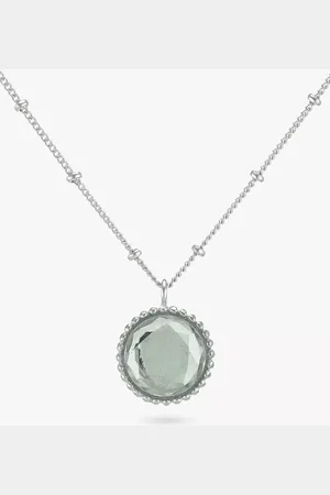 Auree Barcelona Personalised Birthstone Sterling Silver Beaded Pendant Necklace