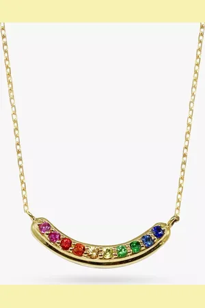 London Road 9ct Bloomsbury Rainbow Pendant Necklace