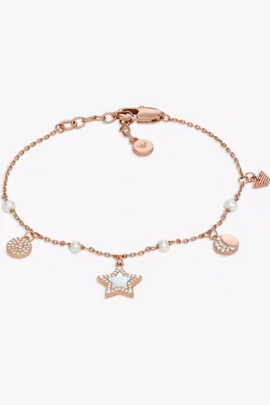 Emporio Armani Pearl Cubic Zirconia Charm Bracelet