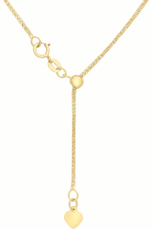 IBB 18ct Heart Spiga Lariat Chain Necklace