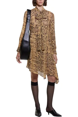 Sisley Snake Print Shirt Dress