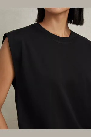 Reiss Morgan Cap Sleeve Cotton T-Shirt