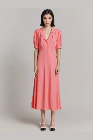 Ghost Simone Revere Collar Midi Dress