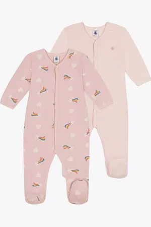 Petit Bateau Baby Cotton Sleepsuits, Pack of 2