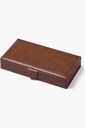 ASPINAL OF LONDON Pebble Leather Cufflink Box