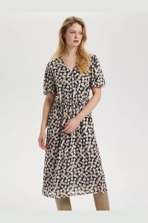 Soaked in Luxury Lettice Brushed Bloom Floral Dress, Black