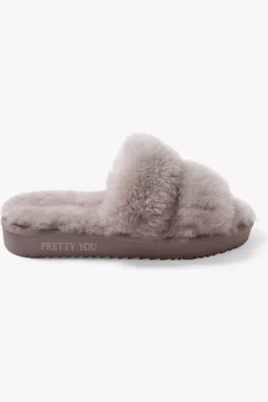 PRETTY YOU Jinx Double Band Sheepskin Slippers