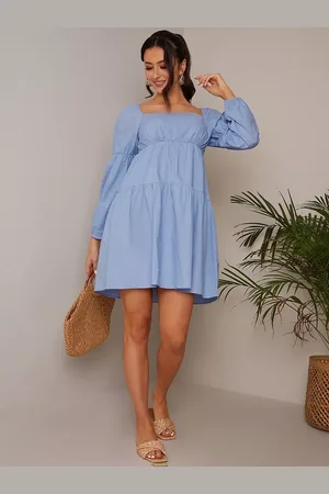 Chi Chi London Puff Sleeve Tiered Mini Dress