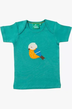 Little Green Radicals Baby Organic Cotton Little Bird Applique Short Sleeve T-Shirt