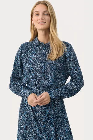 Part Two Meluca Long Sleeve Belted Shirt Dress