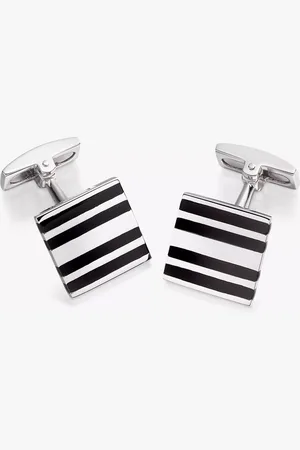 Hoxton Stripe Enamel Square Cufflinks