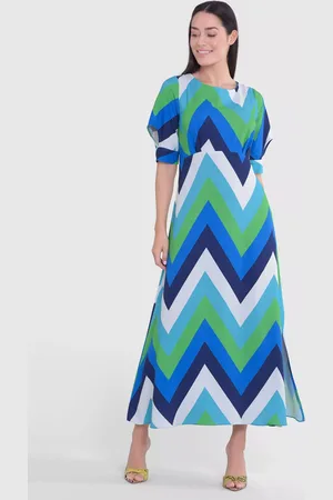 Closet Chevron Print Midi Dress