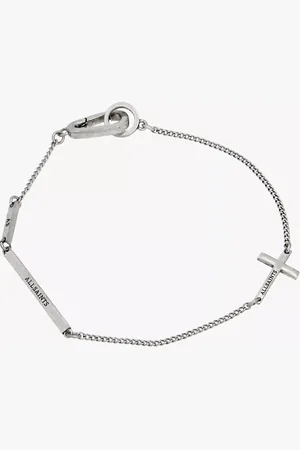 AllSaints Minimal Cross and Bar Refined Chain Bracelet