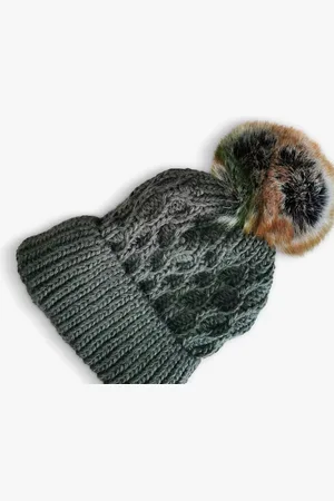HotSquash Wool Blend Fluffy Pom Pom Beanie Hat