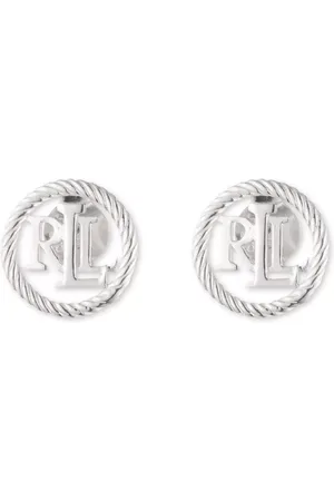 Ralph Lauren Lauren Sterling Monogram Stud Earrings