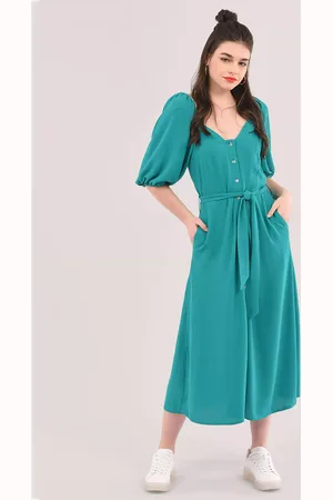 Closet Sweetheart Neck Shirt Midi Dress