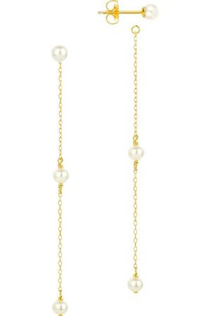 Claudia Bradby Pearl Chain Drop Earrings, Gold