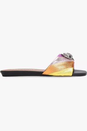 Kurt Geiger Kensington Leather Flat Slider Sandals