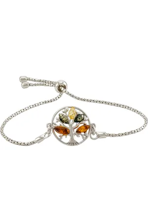 Be-Jewelled Tree Charm Baltic Amber Adjustable Bracelet