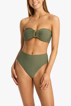 SEA LEVEL Spinnaker Rib High Waist Bikini Bottoms
