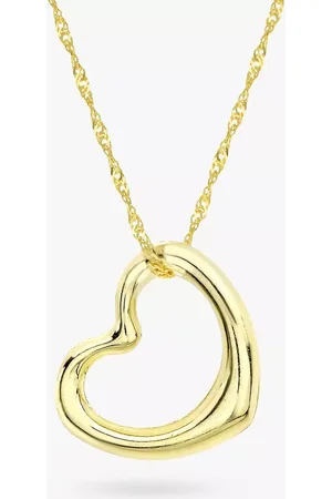 IBB 9ct Yellow Twist Curb Chain Heart Pendant Necklace