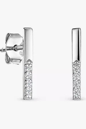 JOOLS by Jenny Brown Small Pave Bar Stud Earrings