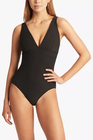 SEA LEVEL Spinnaker Panel Line Textured Swimsuit