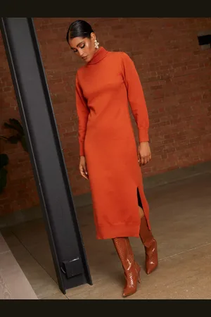 Chi Chi London Roll Neck Midi Jumper Dress