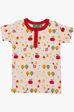 Little Green Radicals Baby Apple Button Neck T-Shirt