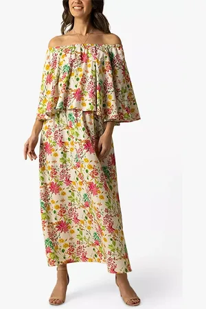 RAISHMA Poppy Floral Bardot Maxi Dress