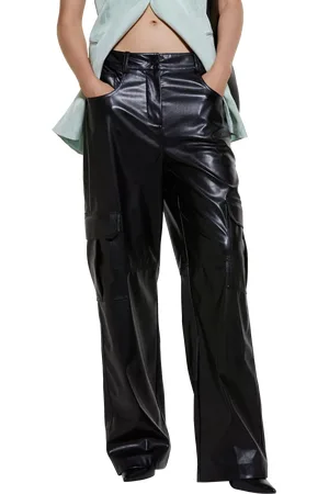 Sisley Faux Leather Cargo Trousers