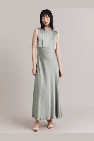 Ghost Aurelie Tie Back Satin Midiaxi Dress