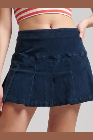 Superdry Vintage Pleated Cord Mini Skirt