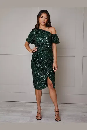 Chi Chi London Sequin Knee Length Dress