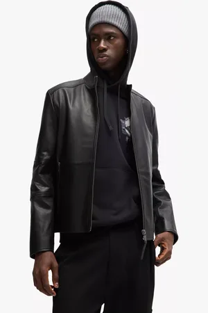 HUGO BOSS HUGO Leather Racer Jacket