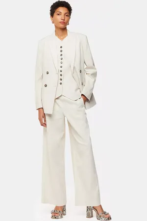 Whistles Lindsey Linen Blend Wide Leg Trousers