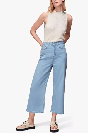 Whistles Wide Leg Cropped Jeans