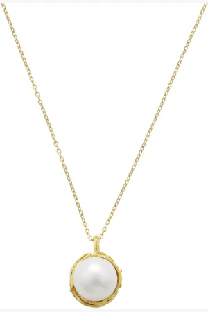 London Road Burlington Willow Single Pearl Pendant Necklace, Gold